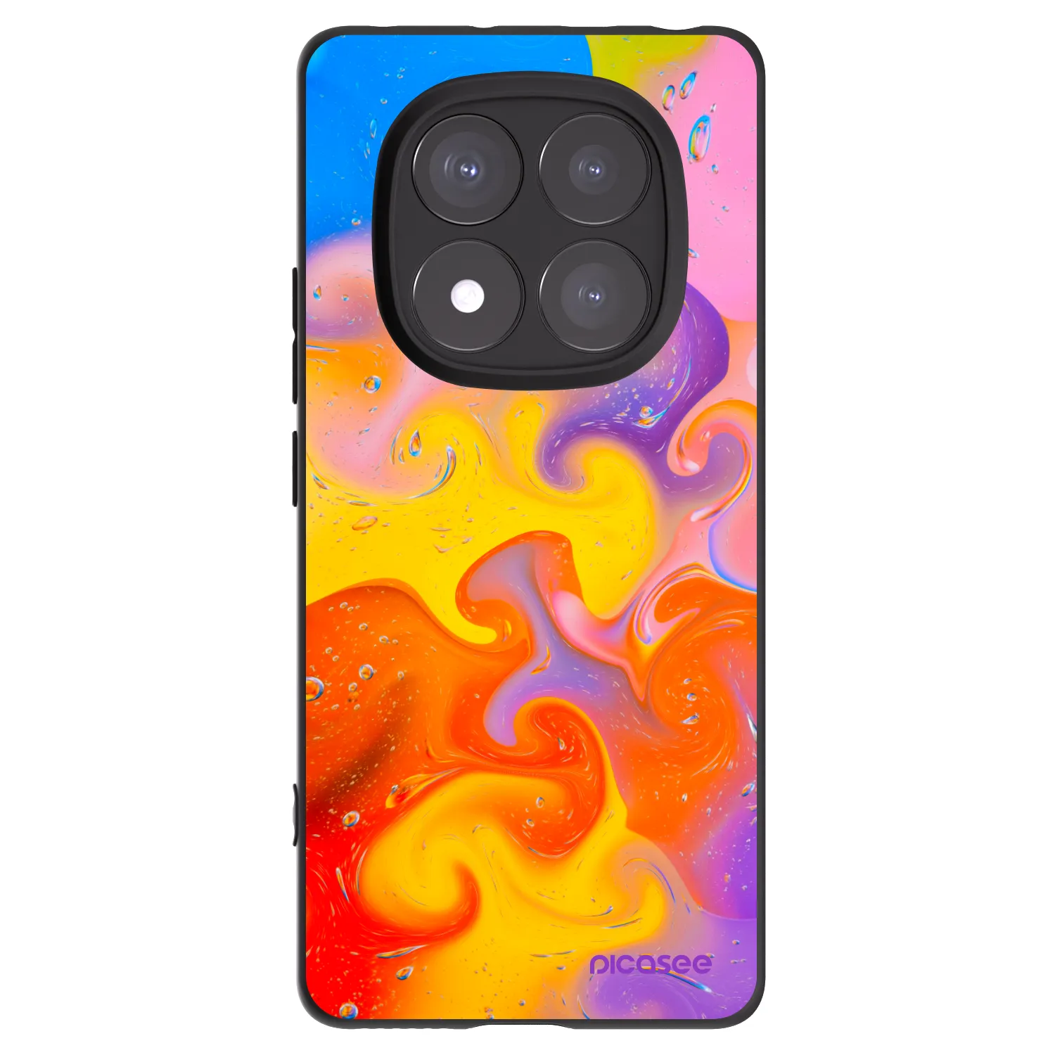 Picasee silikonski črni ovitek za Xiaomi Redmi Note 14 Pro+ 5G - Bubbles