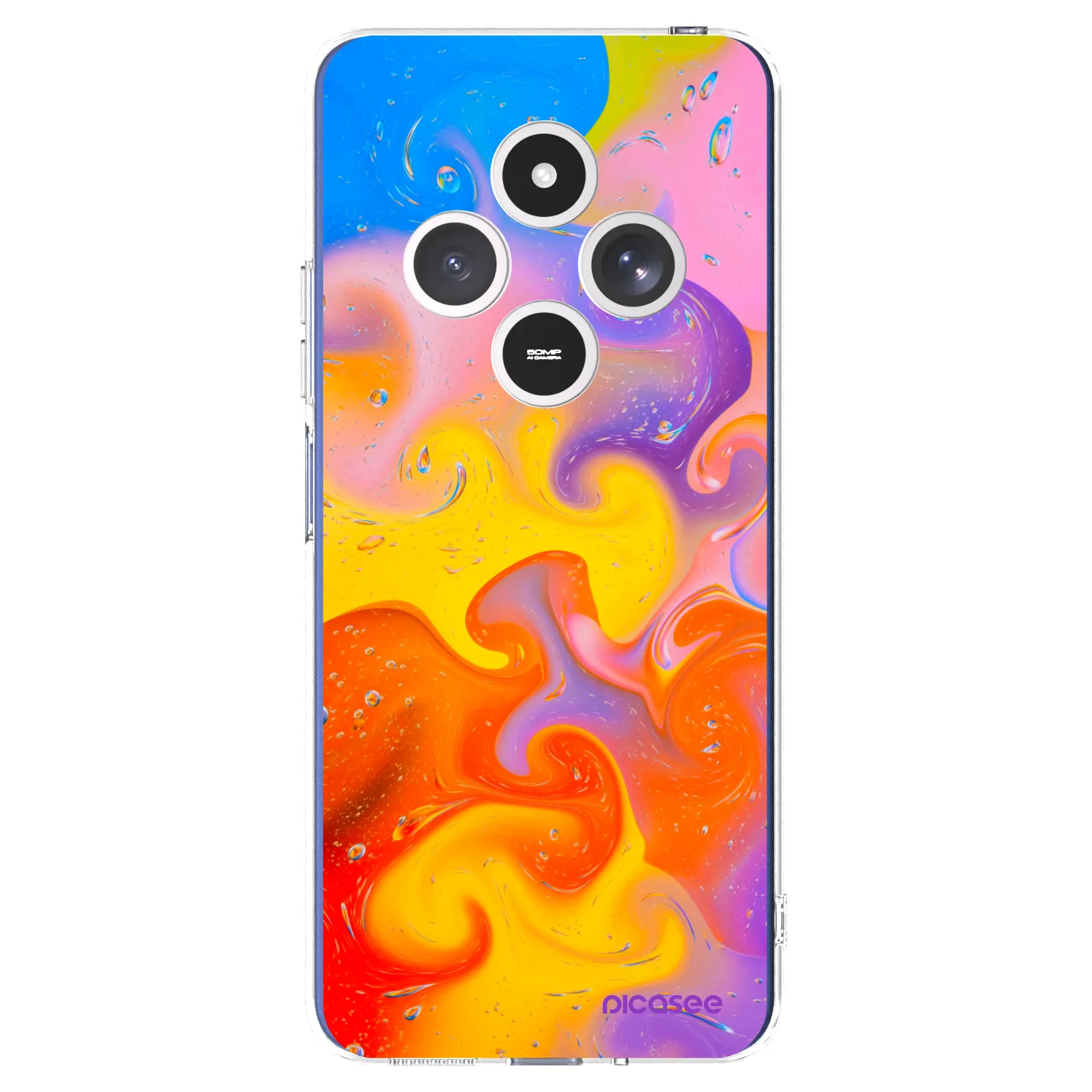 Picasee silikonski prozorni ovitek za Xiaomi Redmi 14C - Bubbles
