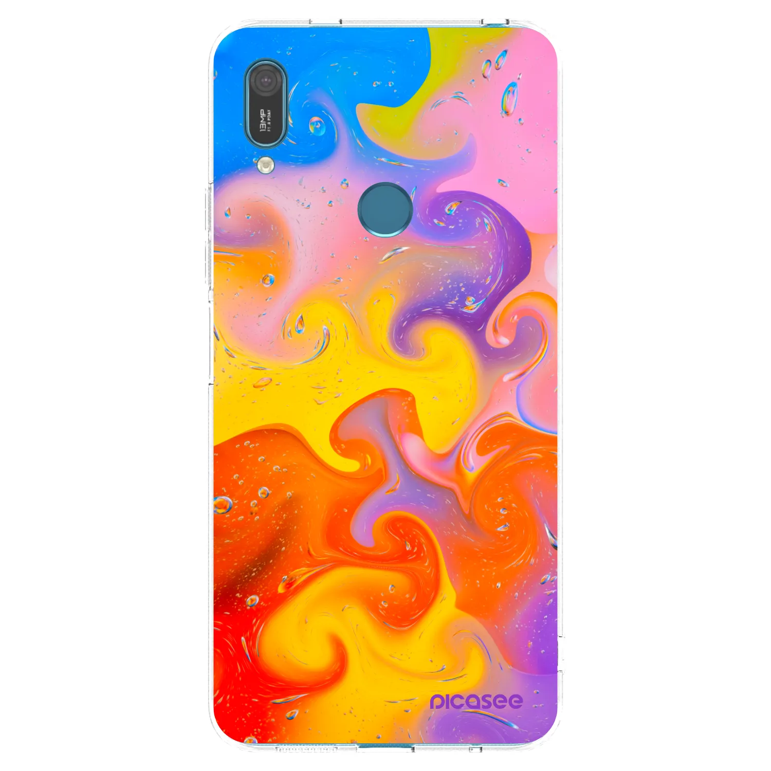 Picasee silikonski prozorni ovitek za Huawei Y7 2019 - Bubbles