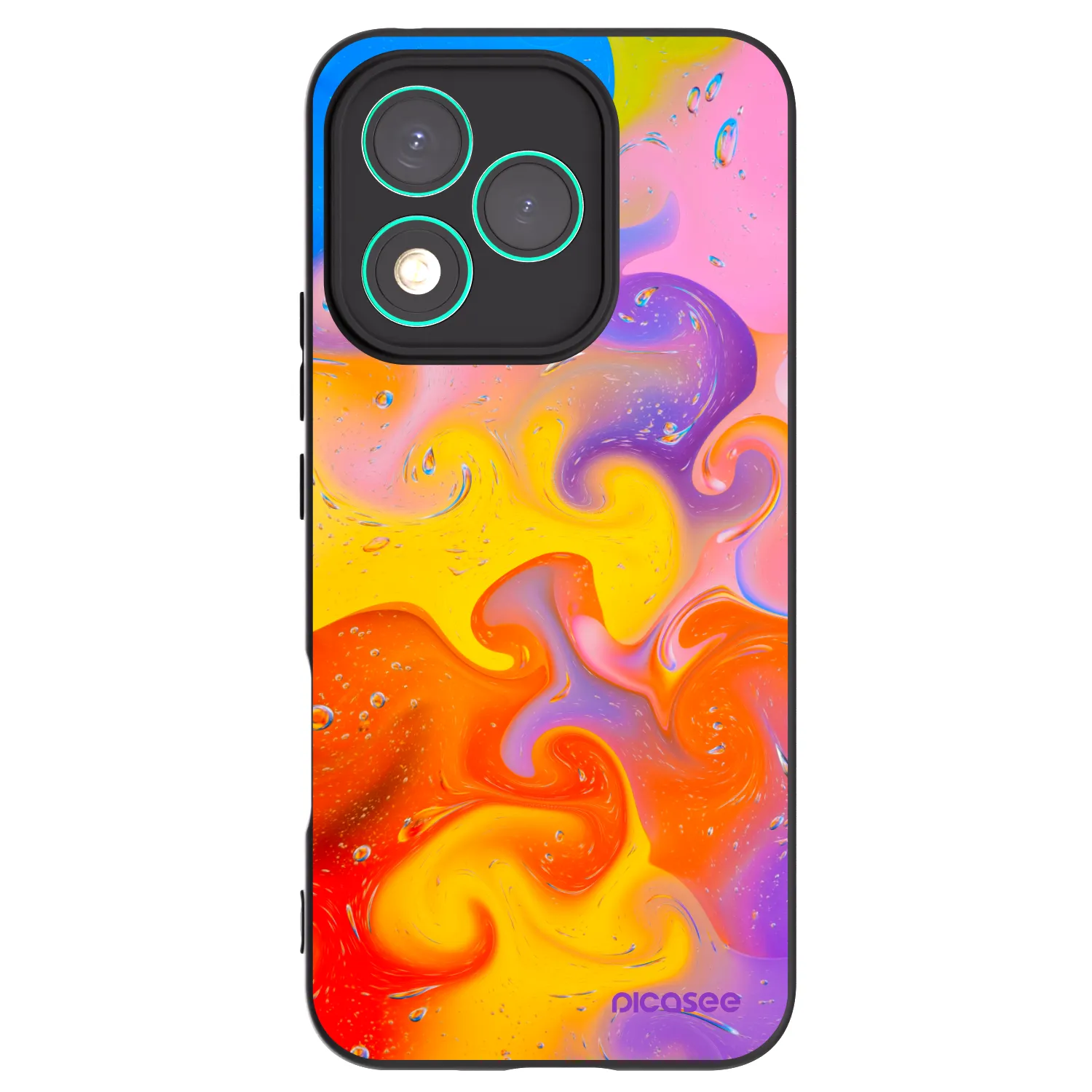Picasee silikonski črni ovitek za Honor 400 Lite 5G - Bubbles