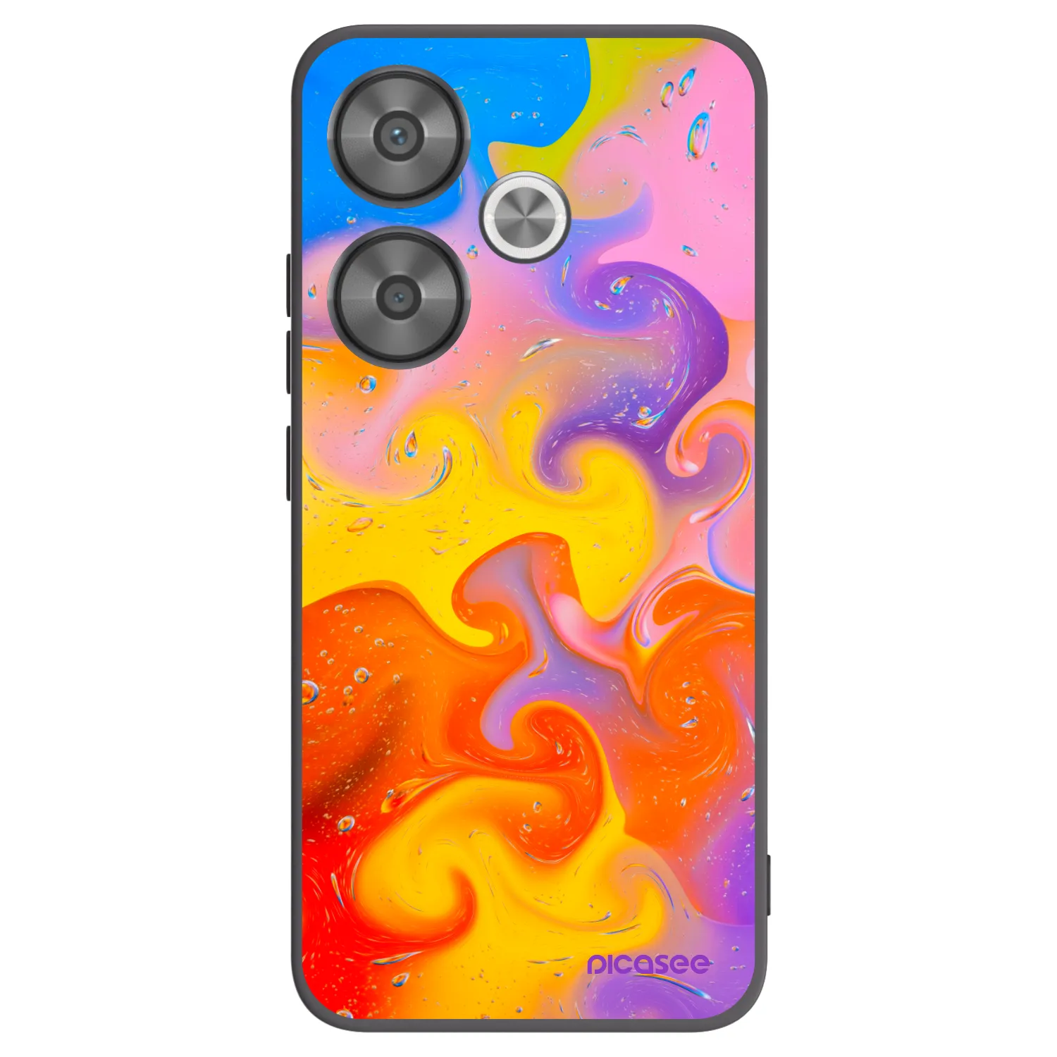 Picasee silikonski črni ovitek za Xiaomi Poco F6 - Bubbles