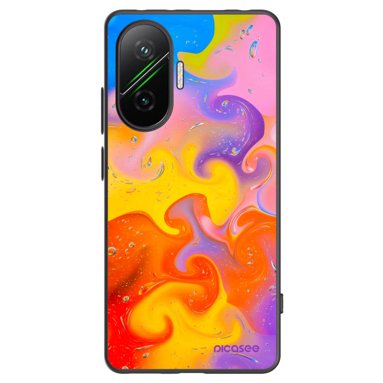 Picasee silikonski črni ovitek za Xiaomi Poco F7 Pro 5G - Bubbles