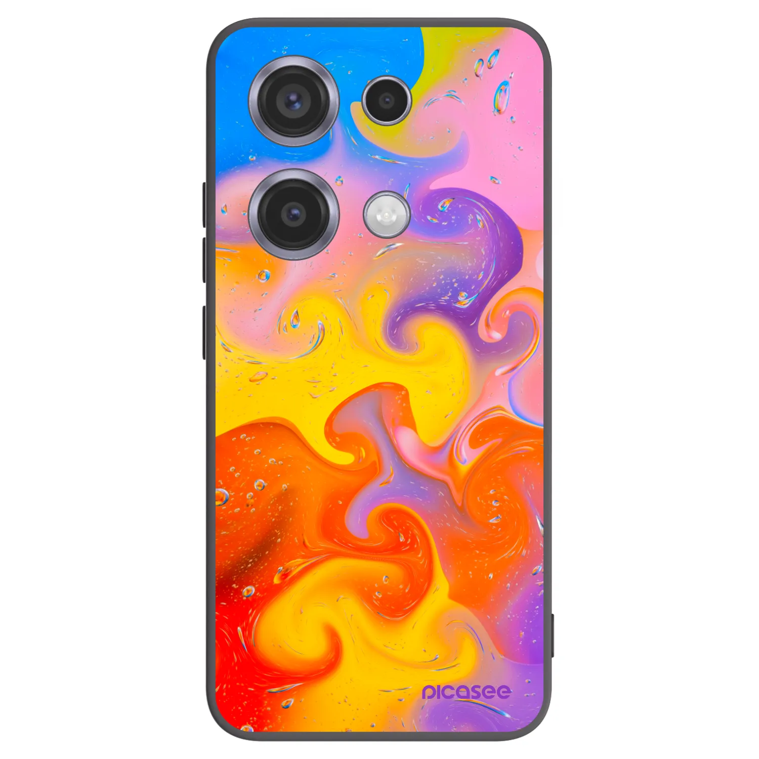 Picasee silikonski črni ovitek za Xiaomi Redmi Note 14S - Bubbles
