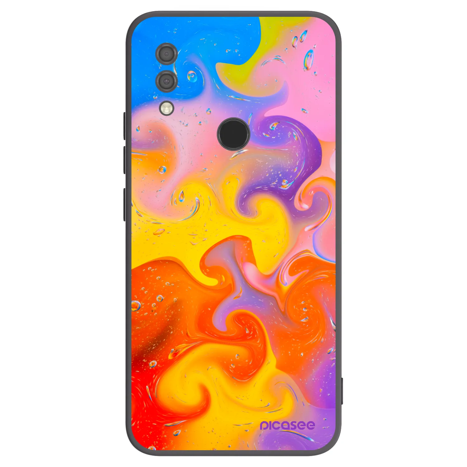 Picasee silikonski črni ovitek za Xiaomi Redmi 7 - Bubbles