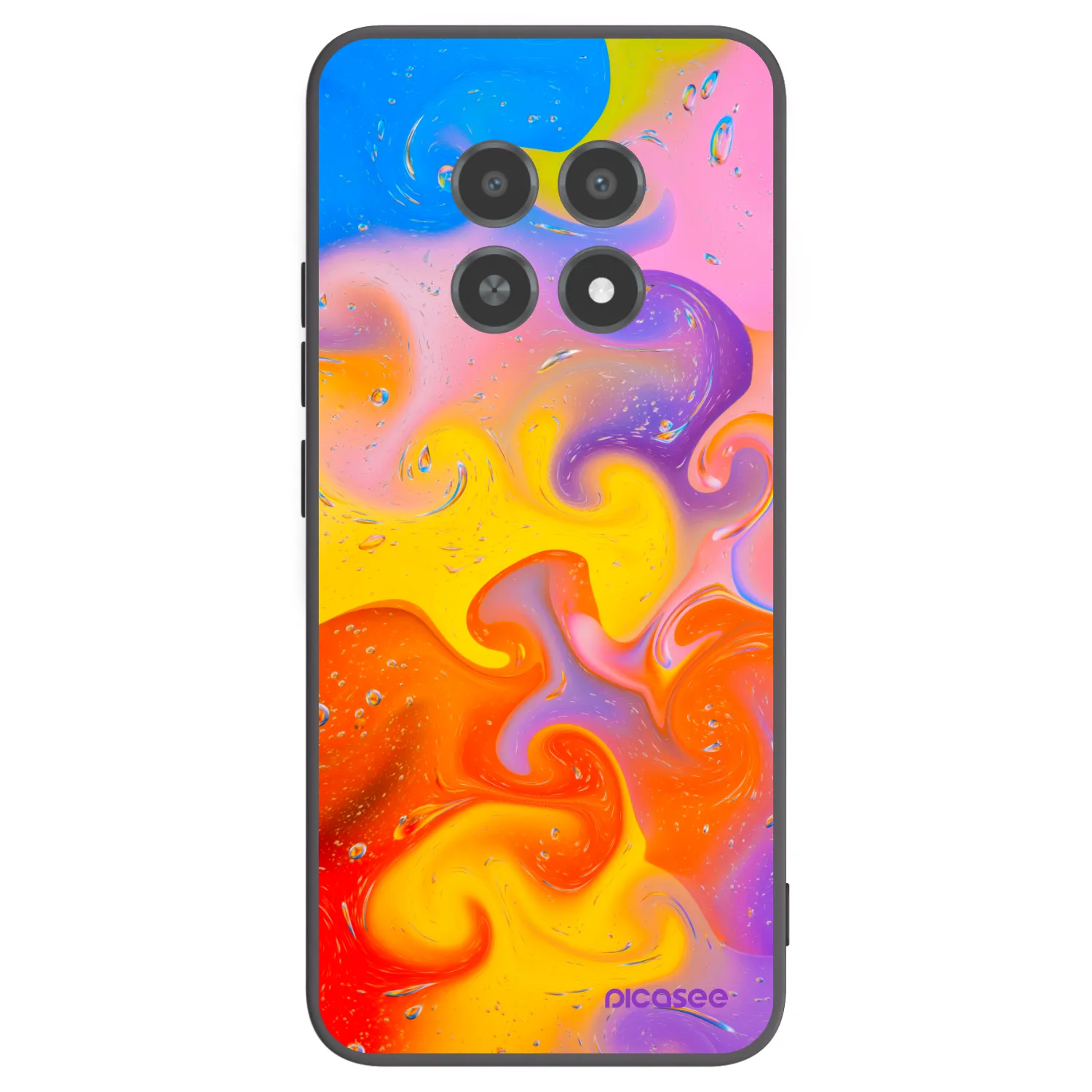 Picasee silikonski črni ovitek za Realme 12X - Bubbles