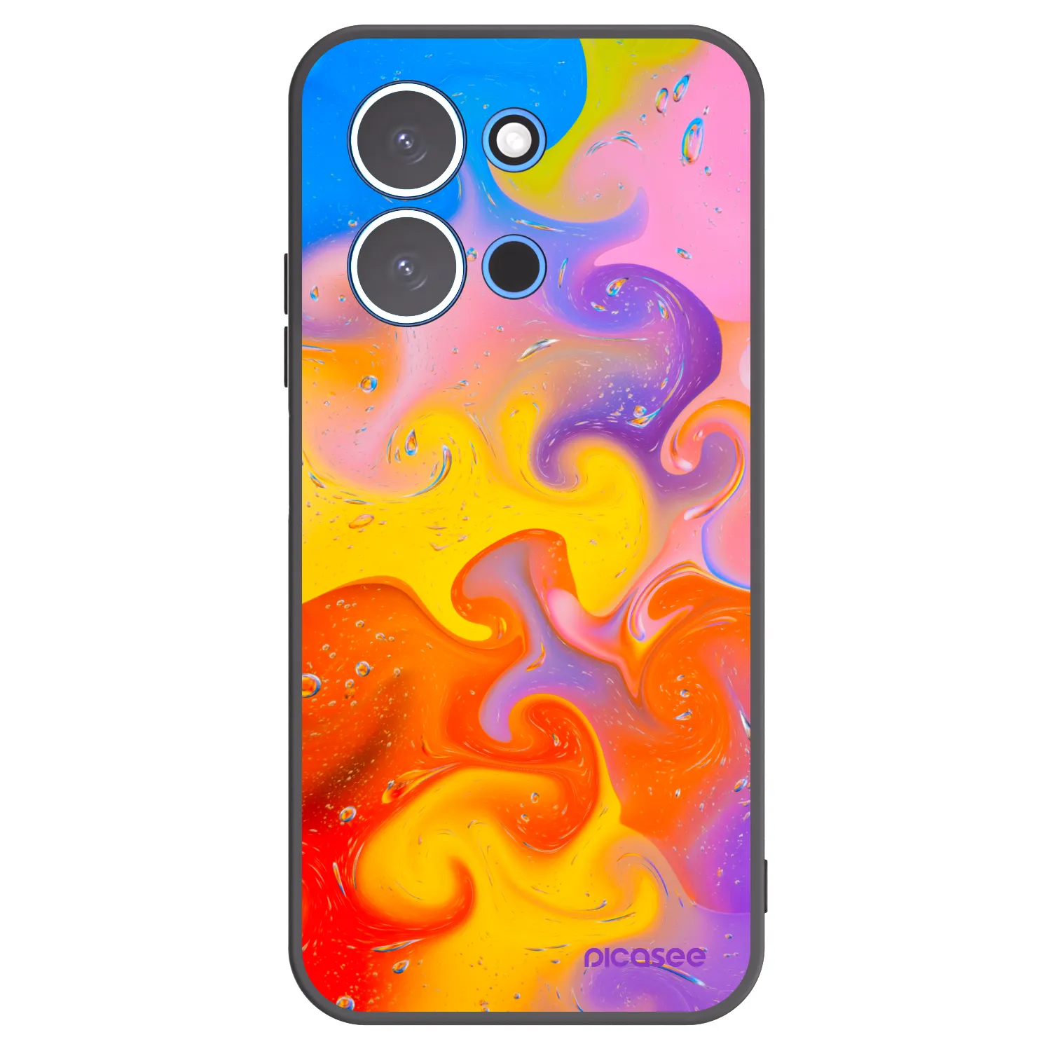 Picasee silikonski črni ovitek za Xiaomi Redmi 15C 4G - Bubbles