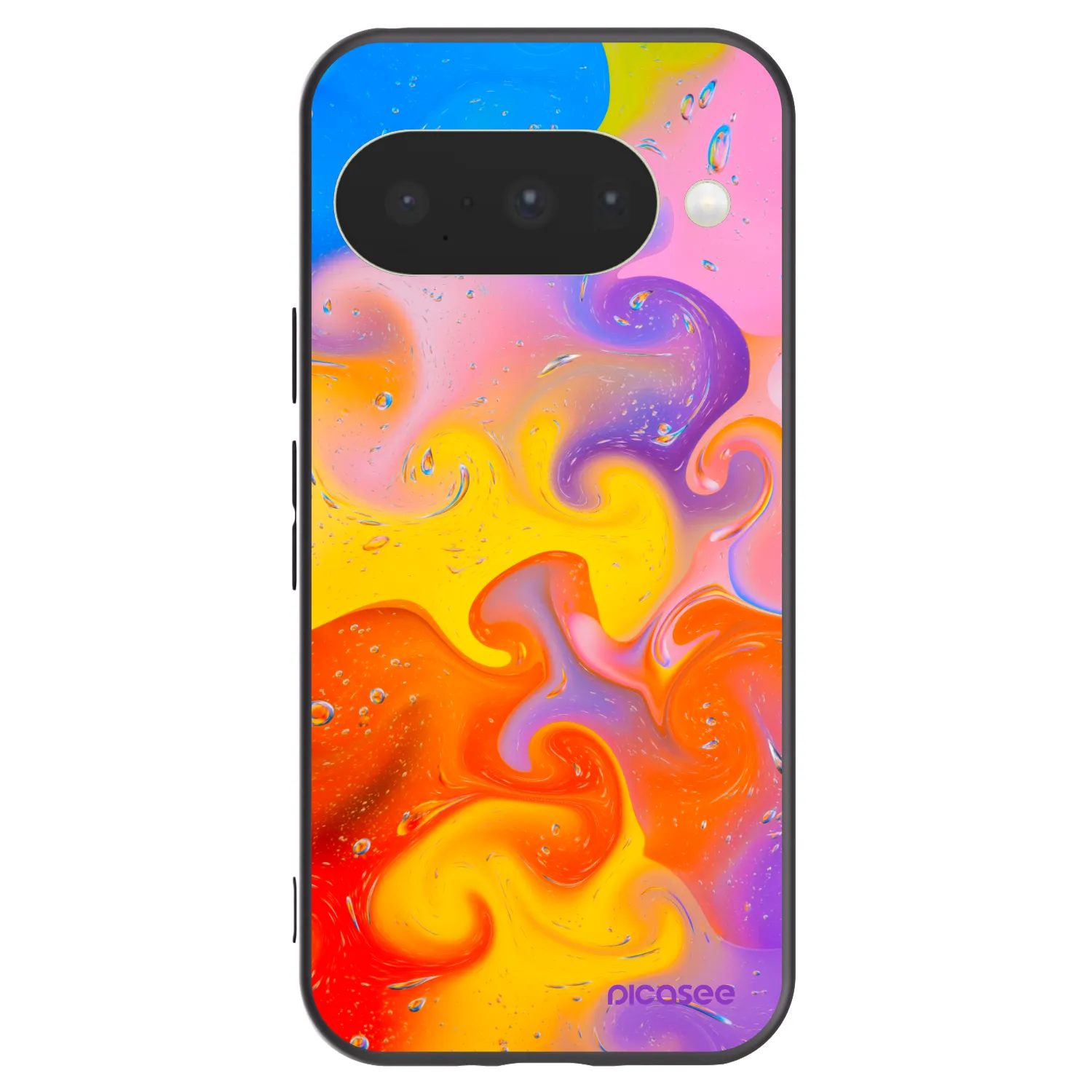 Picasee silikonski črni ovitek za Google Pixel 10 - Bubbles