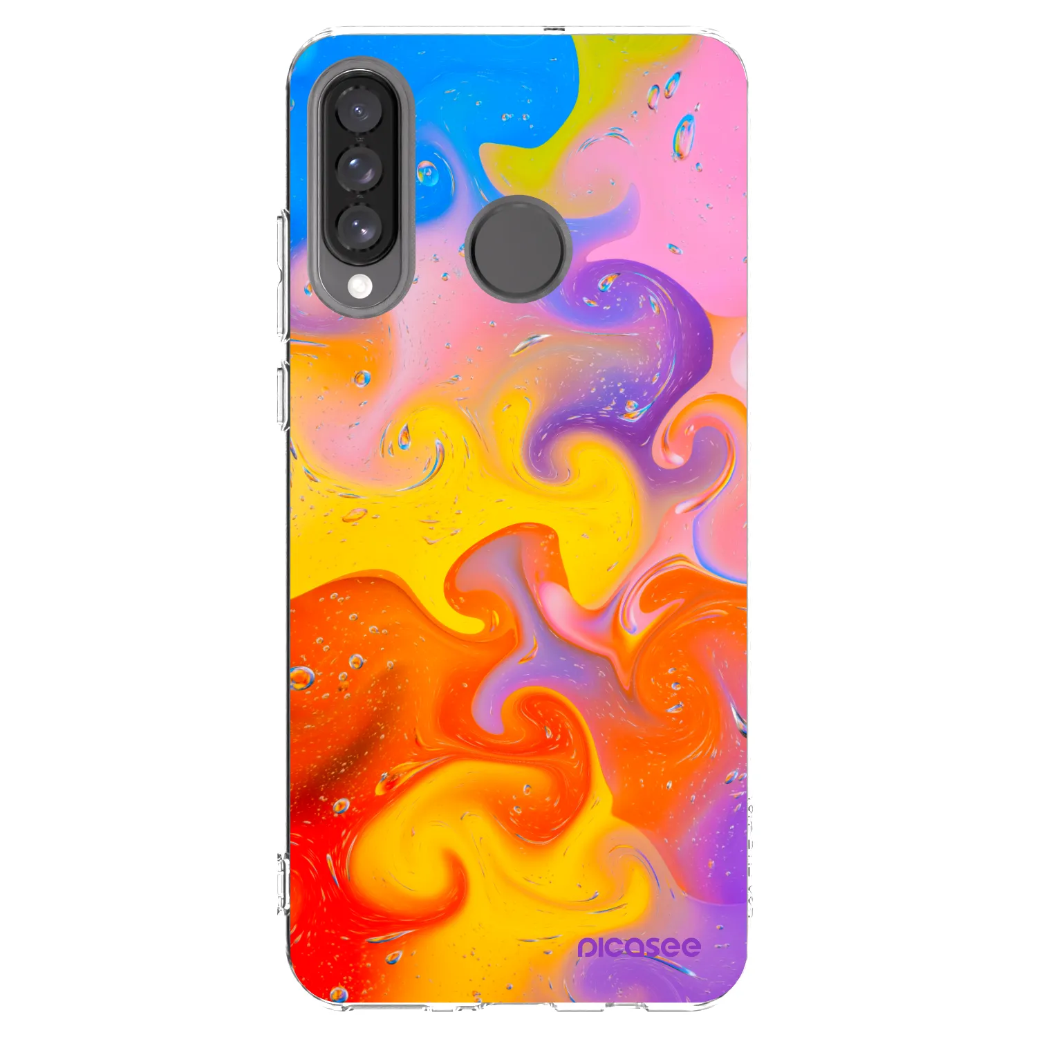 Picasee silikonski prozorni ovitek za Huawei P30 Lite - Bubbles