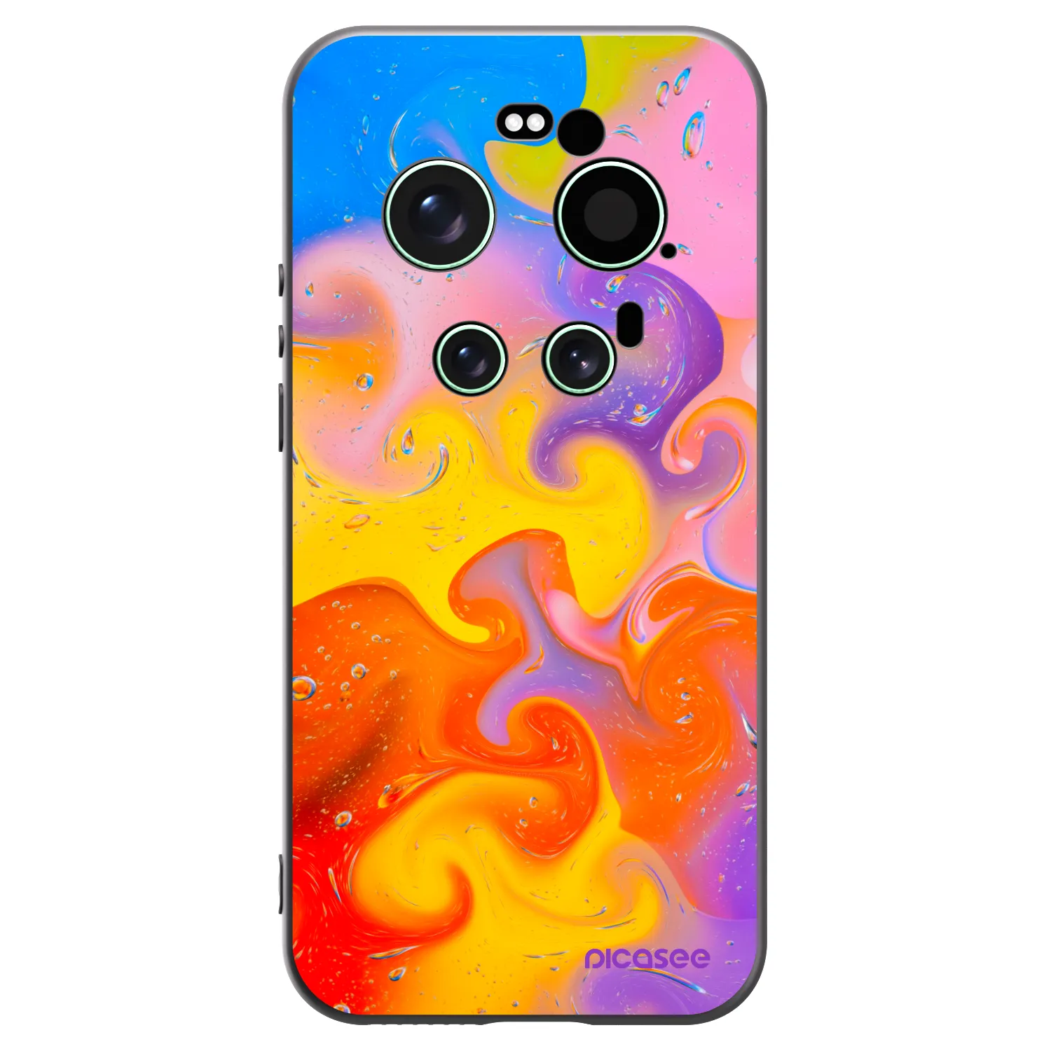 Picasee silikonski črni ovitek za Xiaomi 17 Ultra - Bubbles