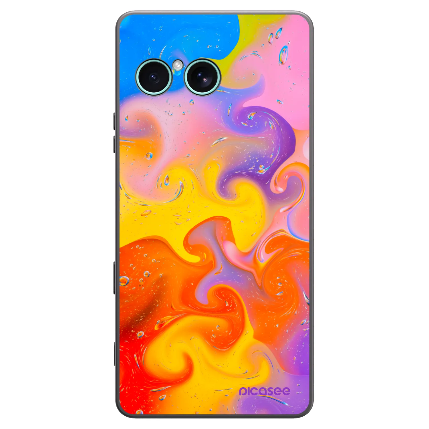 Picasee silikonski črni ovitek za Sony Xperia 10 VII - Bubbles