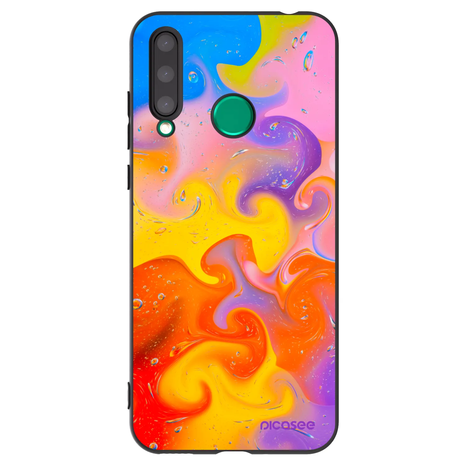 Picasee silikonski črni ovitek za Honor 20 Lite - Bubbles
