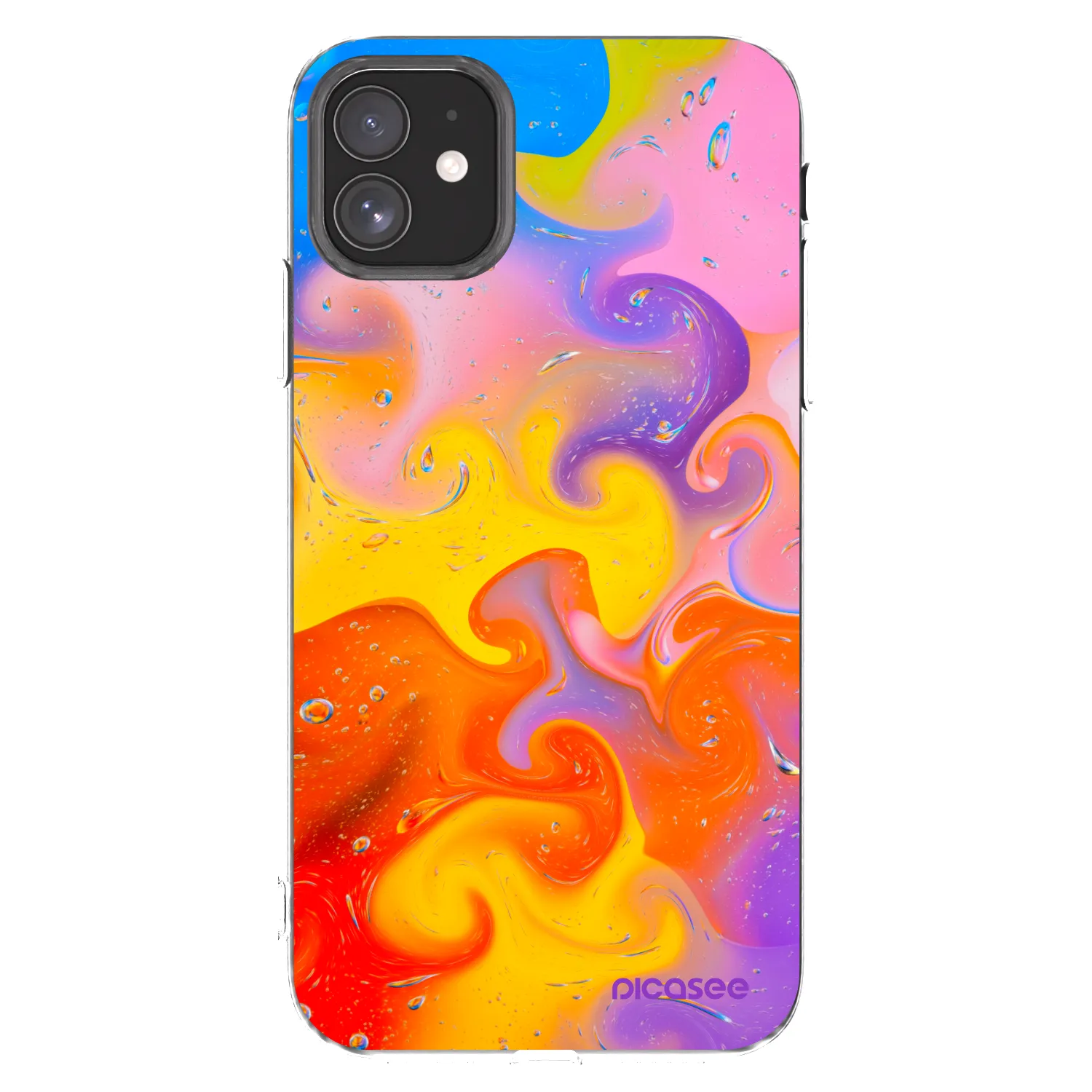Picasee silikonski prozorni ovitek za Apple iPhone 11 - Bubbles