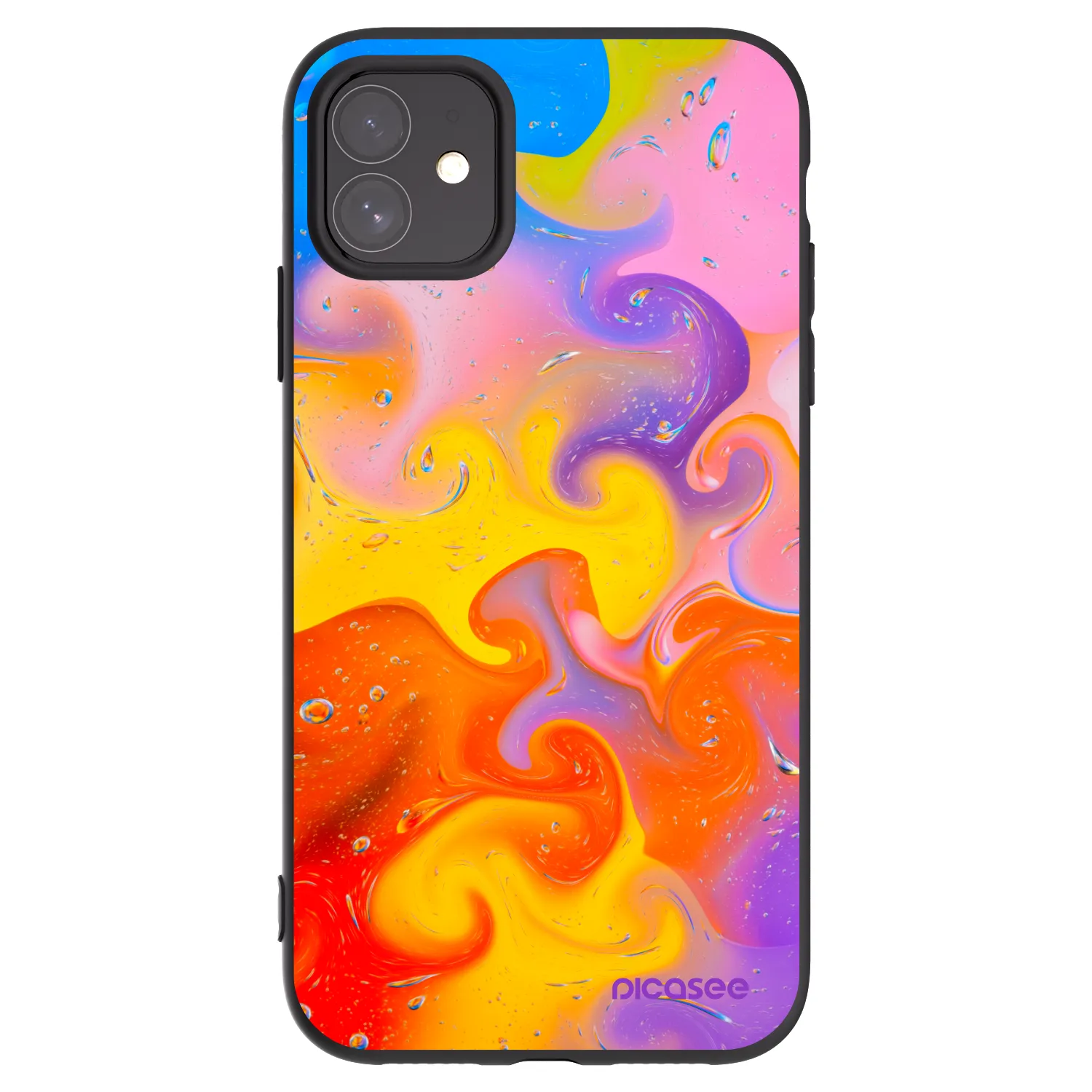 Picasee silikonski črni ovitek za Apple iPhone 11 - Bubbles