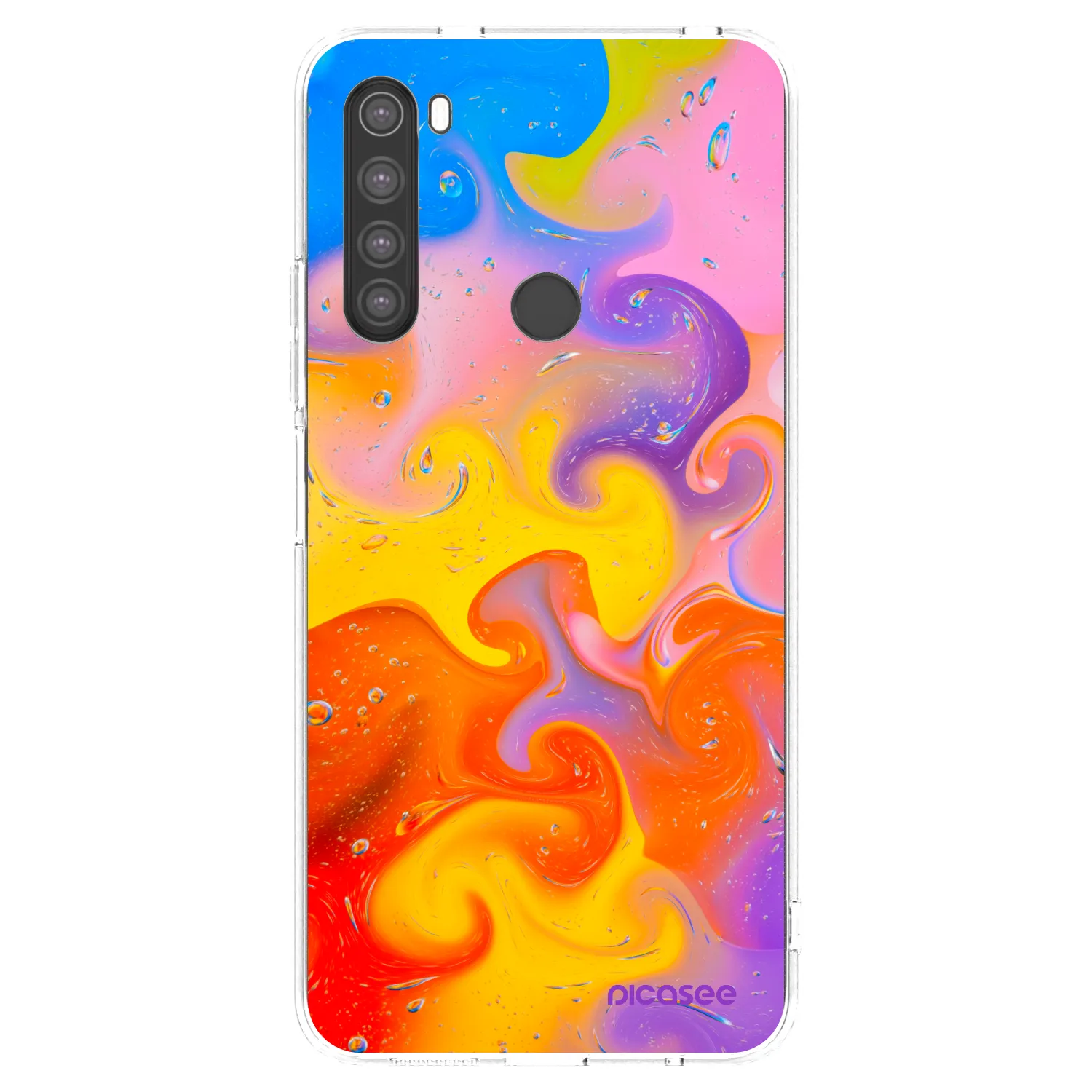 Picasee silikonski prozorni ovitek za Xiaomi Redmi Note 8 - Bubbles