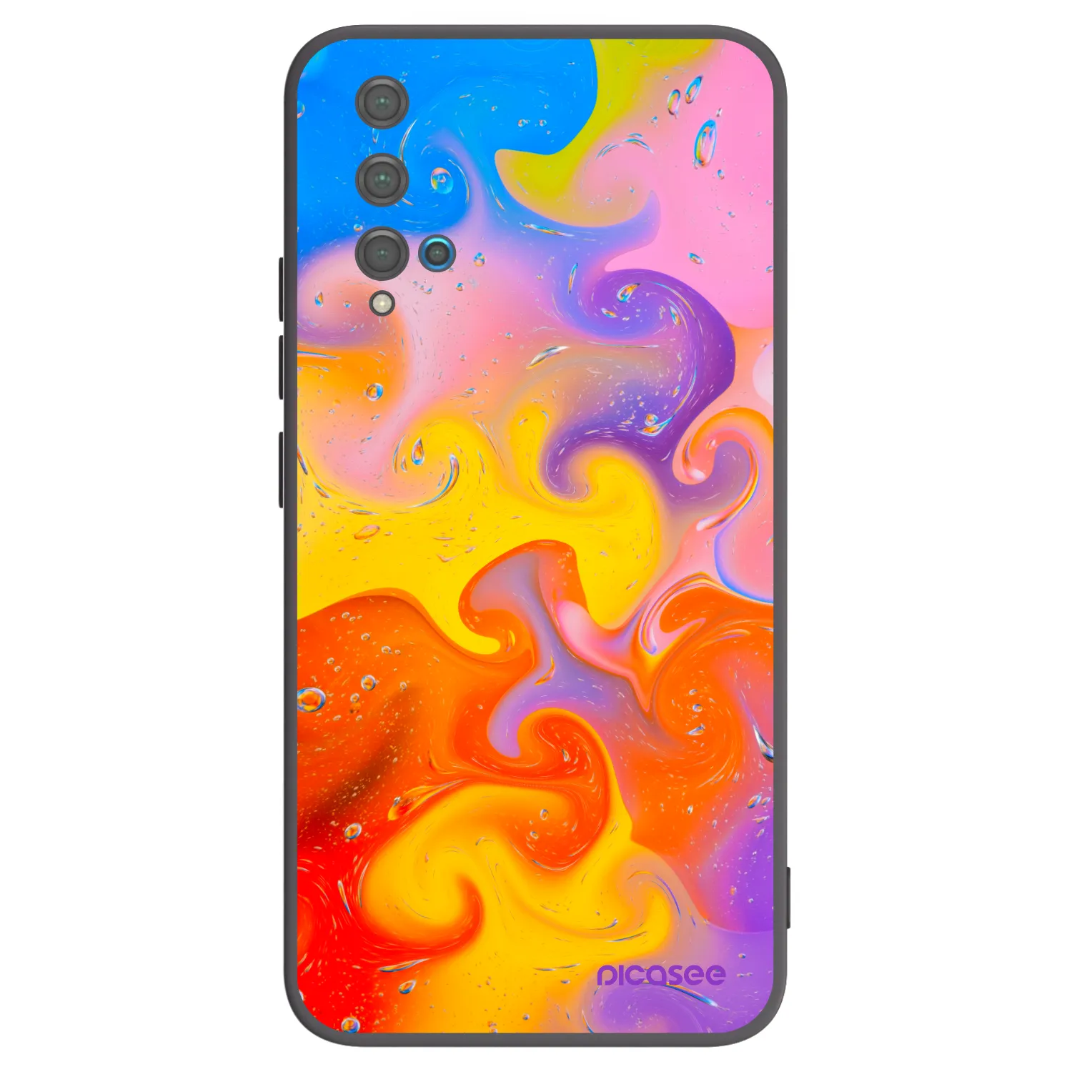 Picasee silikonski črni ovitek za Huawei Nova 5T - Bubbles