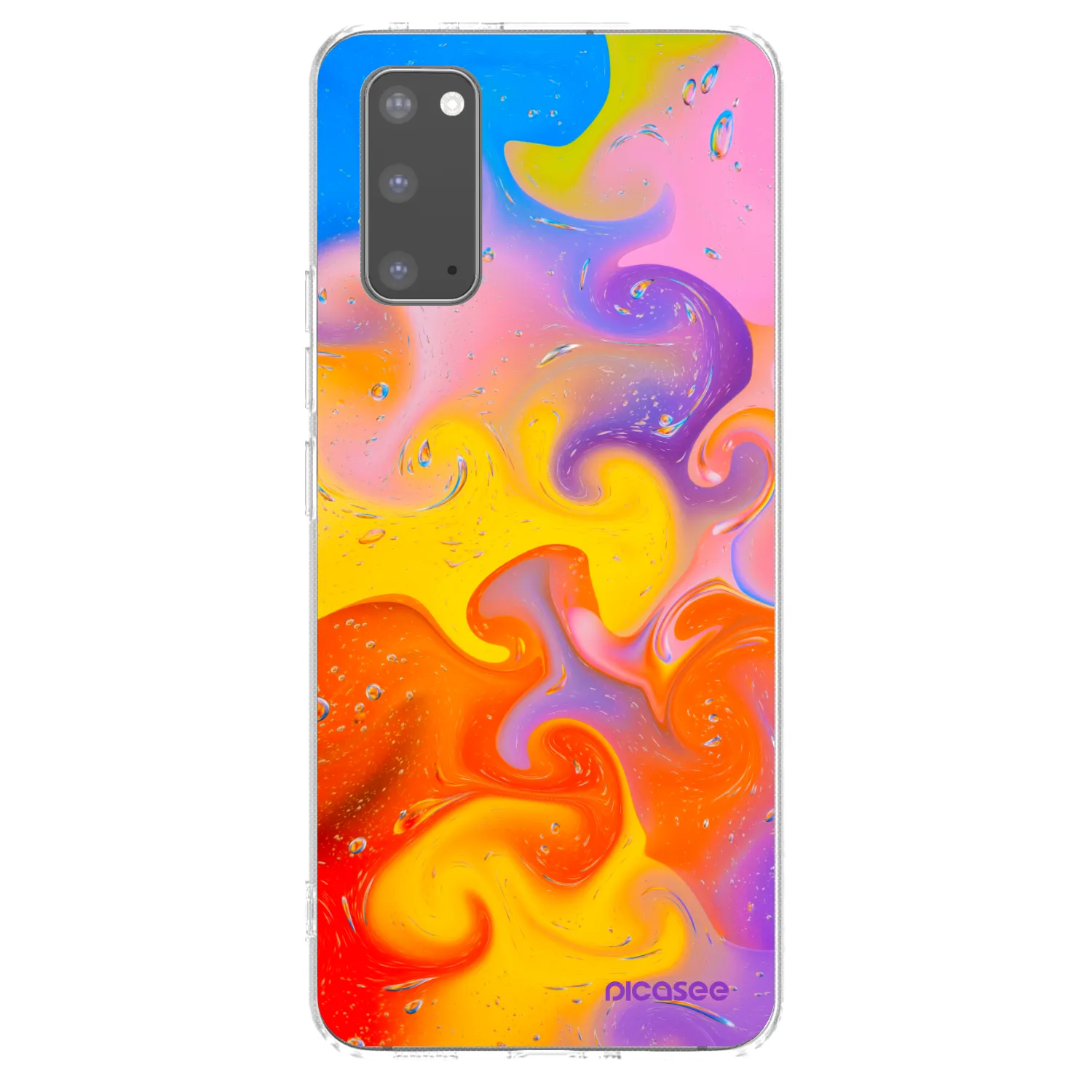 Picasee silikonski prozorni ovitek za Samsung Galaxy S20 G980F - Bubbles