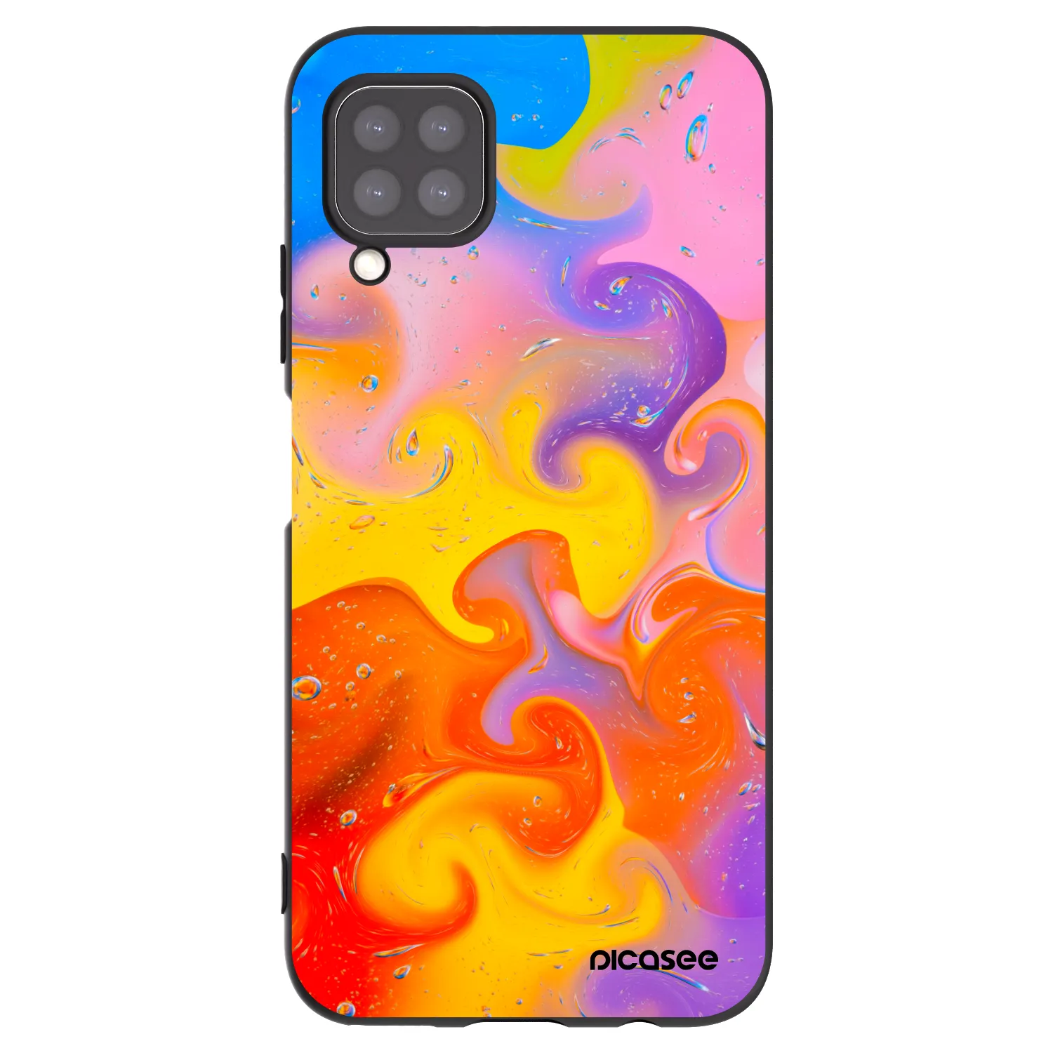 Picasee silikonski črni ovitek za Huawei P40 Lite - Bubbles