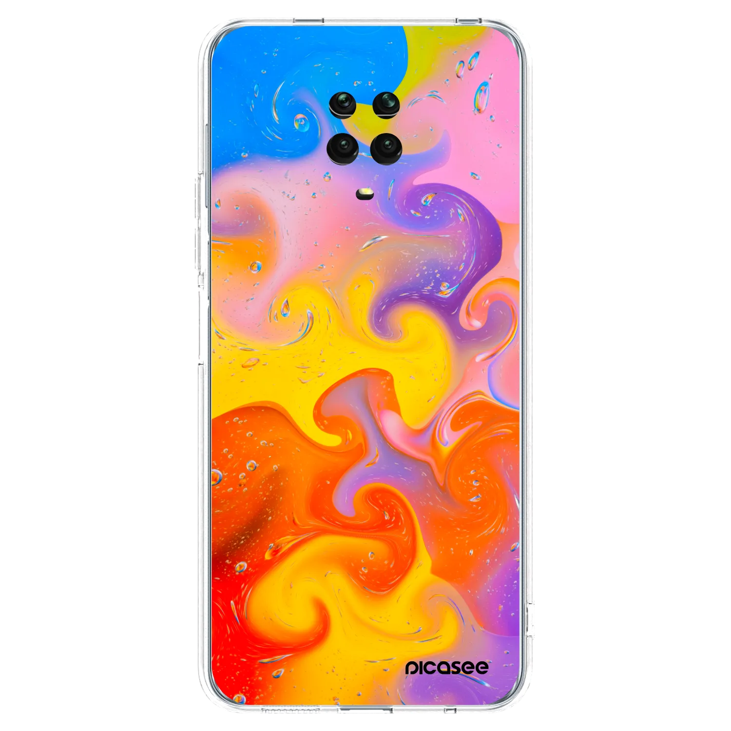 Picasee silikonski prozorni ovitek za Xiaomi Redmi Note 9S - Bubbles