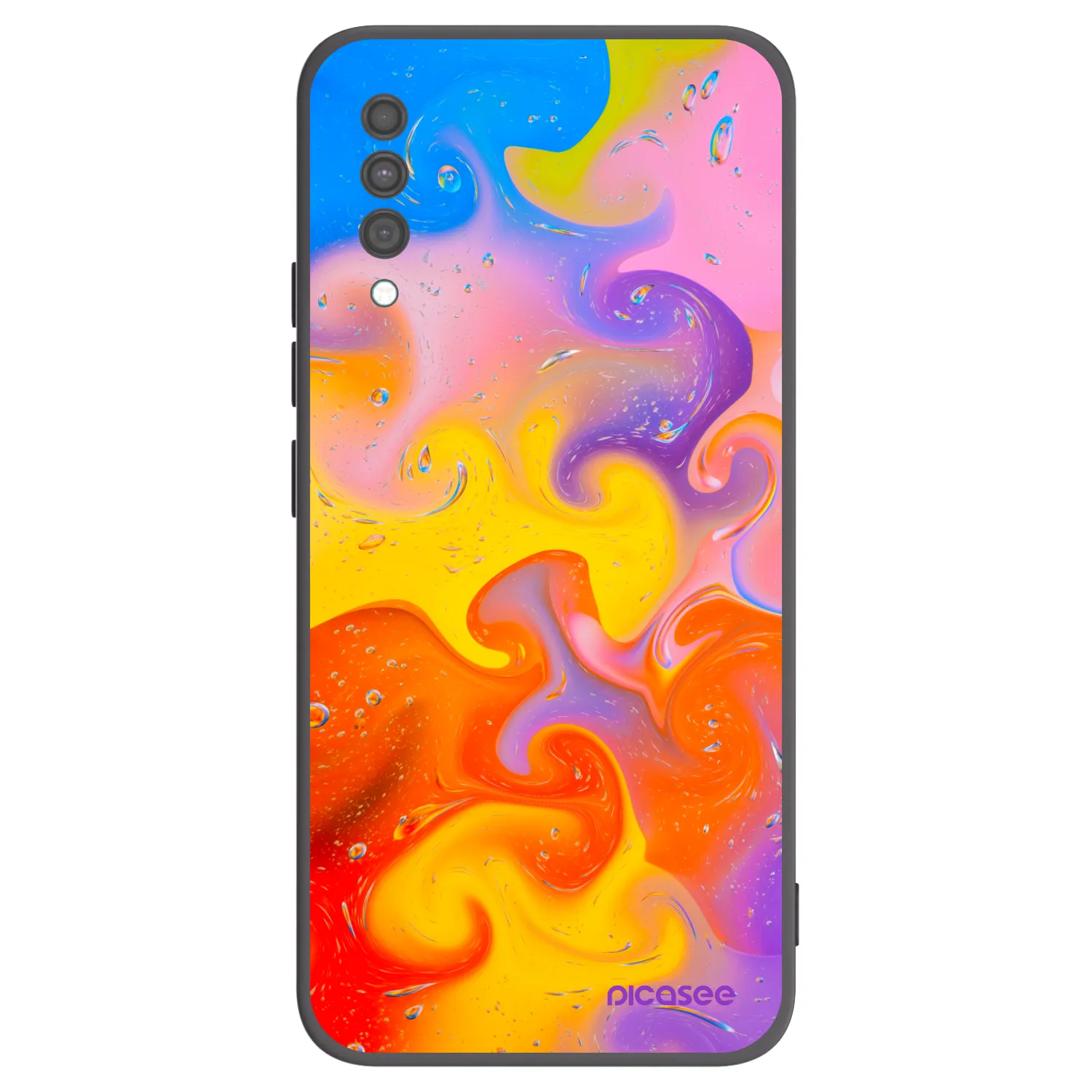 Picasee silikonski črni ovitek za Samsung Galaxy A30s A307F - Bubbles