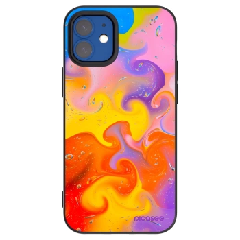 Picasee silikonski črni ovitek za Apple iPhone 12 mini - Bubbles