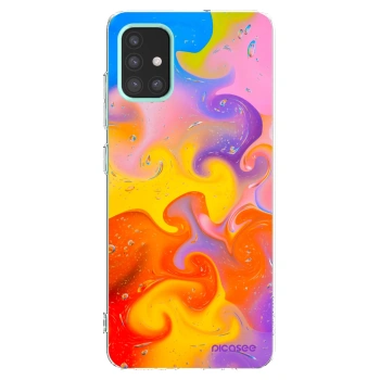 Picasee silikonski prozorni ovitek za Samsung Galaxy M31s - Bubbles