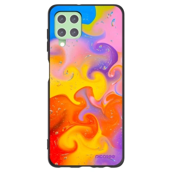 Picasee silikonski črni ovitek za Samsung Galaxy A22 A225F 4G - Bubbles
