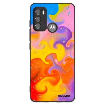 Picasee silikonski črni ovitek za Motorola Moto G60 - Bubbles