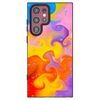 Picasee silikonski črni ovitek za Samsung Galaxy S22 Ultra 5G - Bubbles