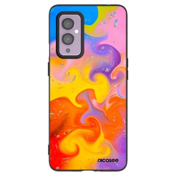 Picasee silikonski črni ovitek za OnePlus 9 - Bubbles