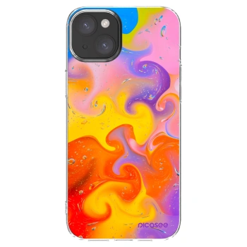 Picasee silikonski prozorni ovitek za Apple iPhone 15 Plus - Bubbles