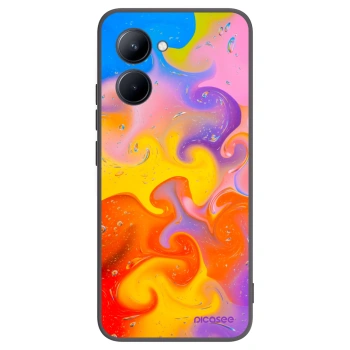 Picasee silikonski črni ovitek za Realme C33 (2023) - Bubbles