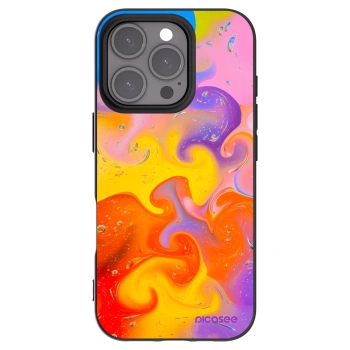 Picasee silikonski črni ovitek za Apple iPhone 16 Pro - Bubbles