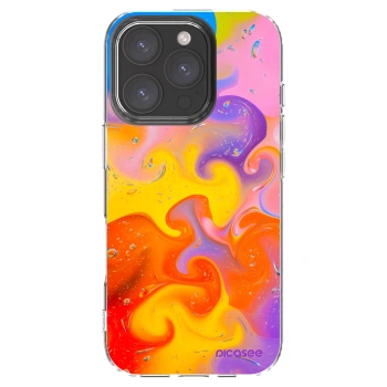 Picasee silikonski prozorni ovitek za Apple iPhone 16 Pro - Bubbles