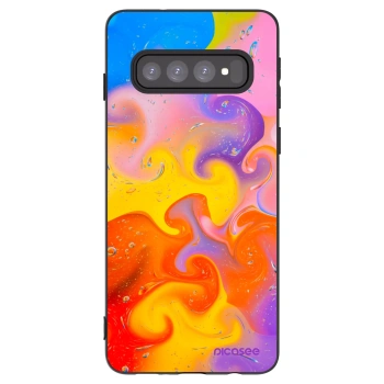 Picasee silikonski črni ovitek za Samsung Galaxy S10 G973 - Bubbles