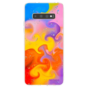 Picasee silikonski prozorni ovitek za Samsung Galaxy S10 Plus G975 - Bubbles