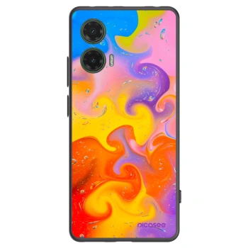 Picasee silikonski črni ovitek za Motorola Moto G35 5G - Bubbles