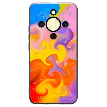 Picasee silikonski črni ovitek za Honor Magic8 Lite 5G - Bubbles