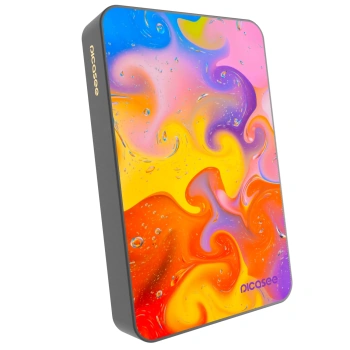 Picasee Prenosna baterija z MagSafe 10 000 mAh Siva - Bubbles