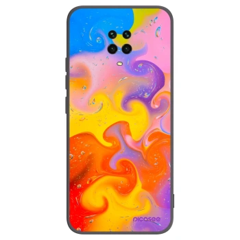 Picasee silikonski črni ovitek za Xiaomi Redmi Note 9 Pro - Bubbles