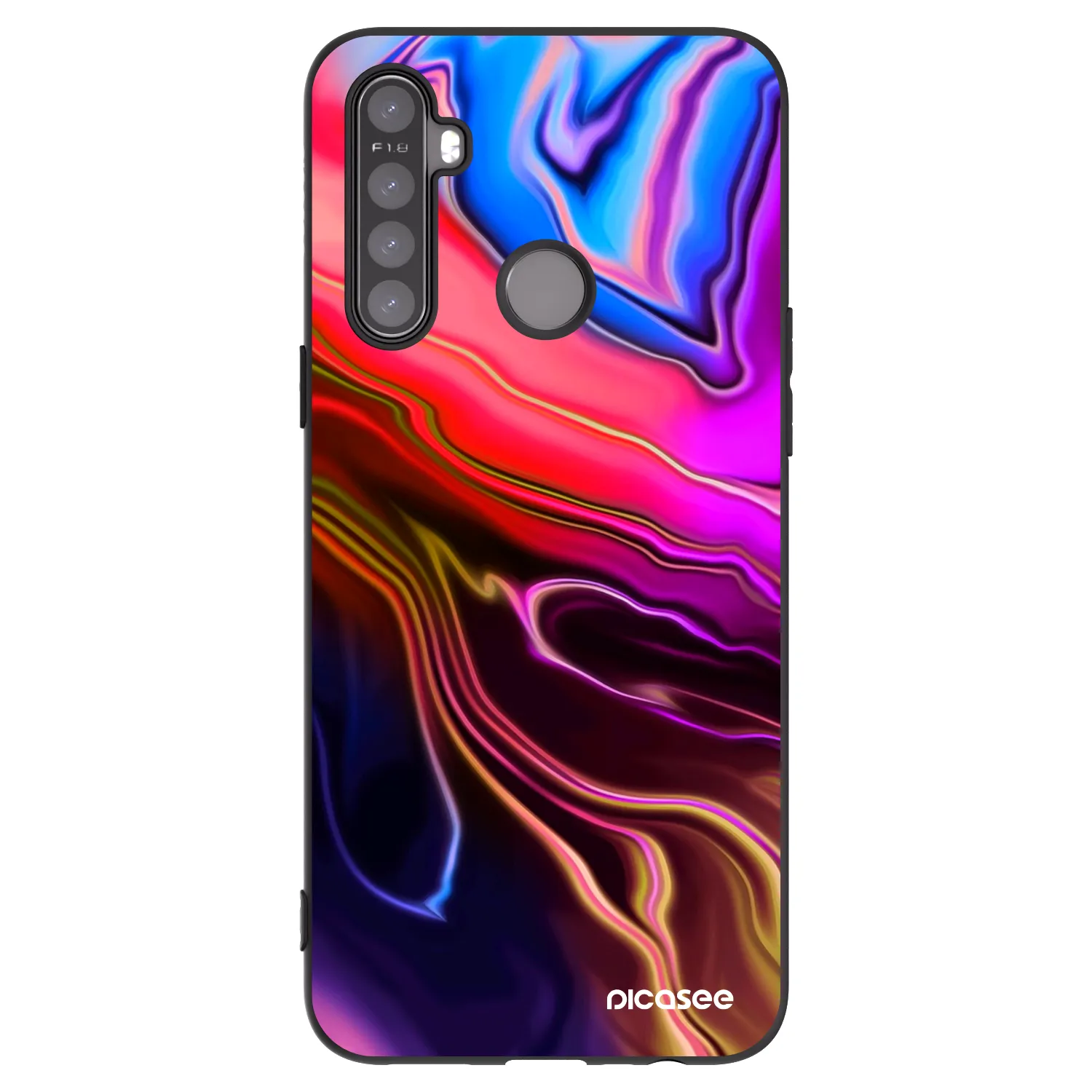 Picasee silikonski črni ovitek za Realme 5 - Electric
