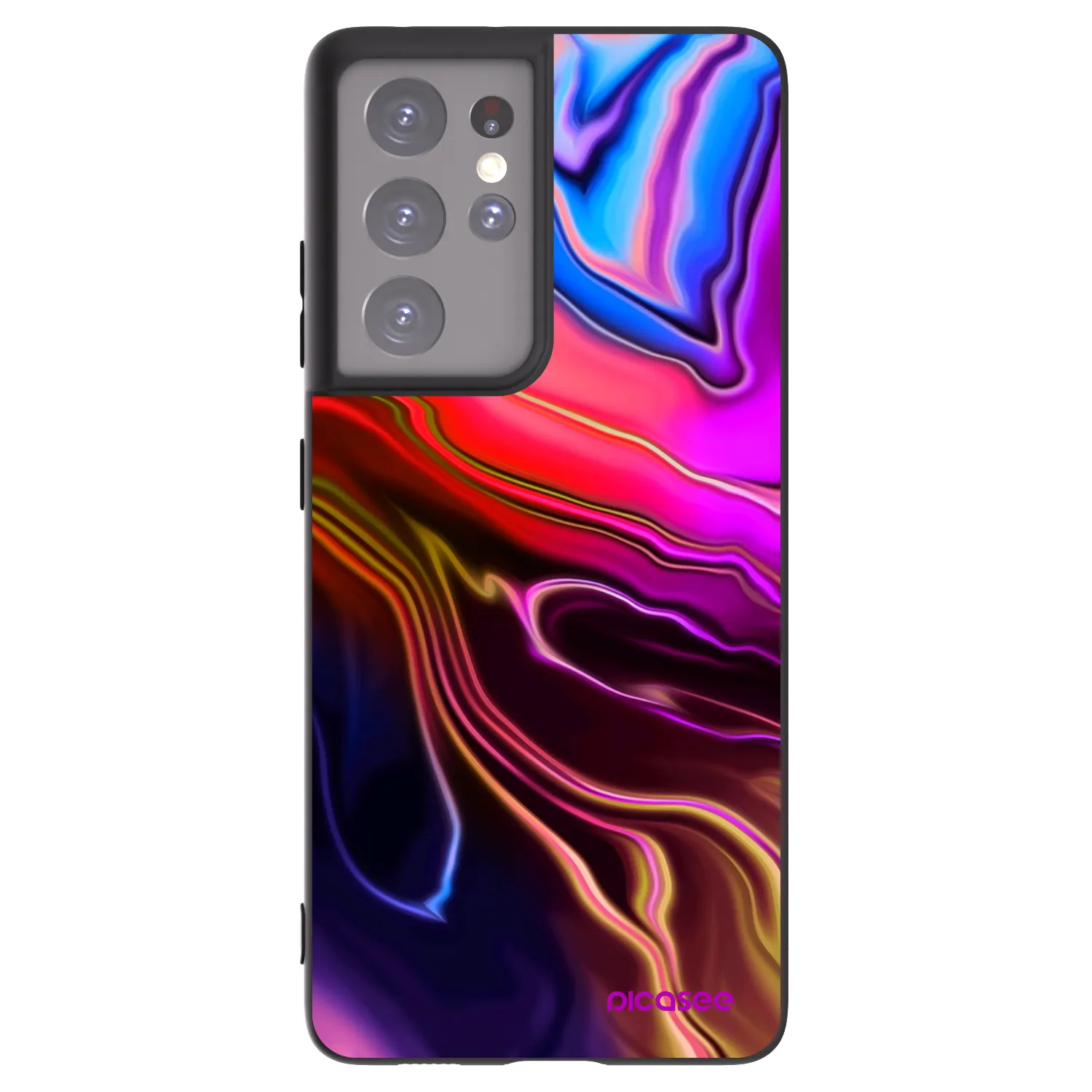 Picasee silikonski črni ovitek za Samsung Galaxy S21 Ultra 5G G998B - Electric