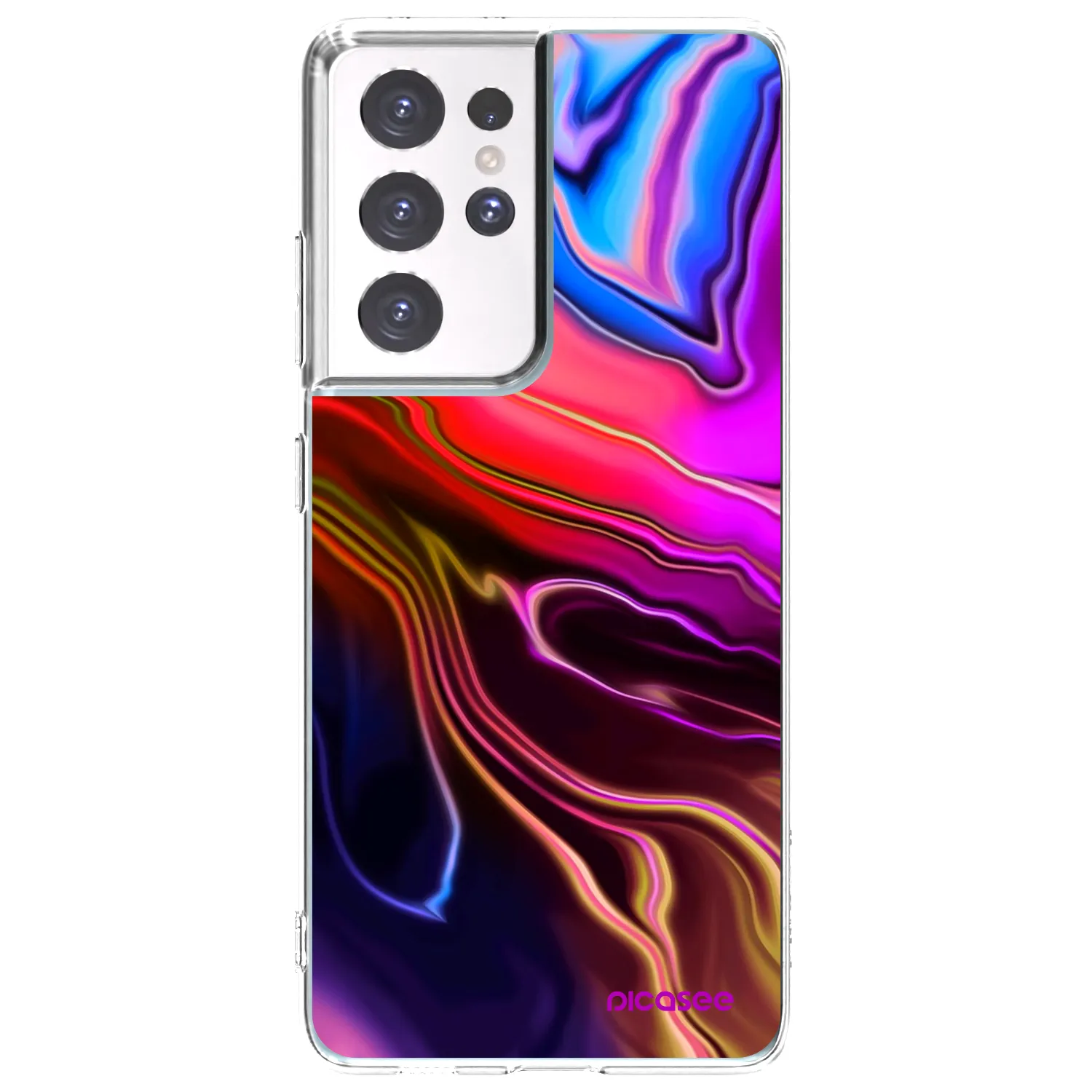 Picasee silikonski prozorni ovitek za Samsung Galaxy S21 Ultra 5G G998B - Electric