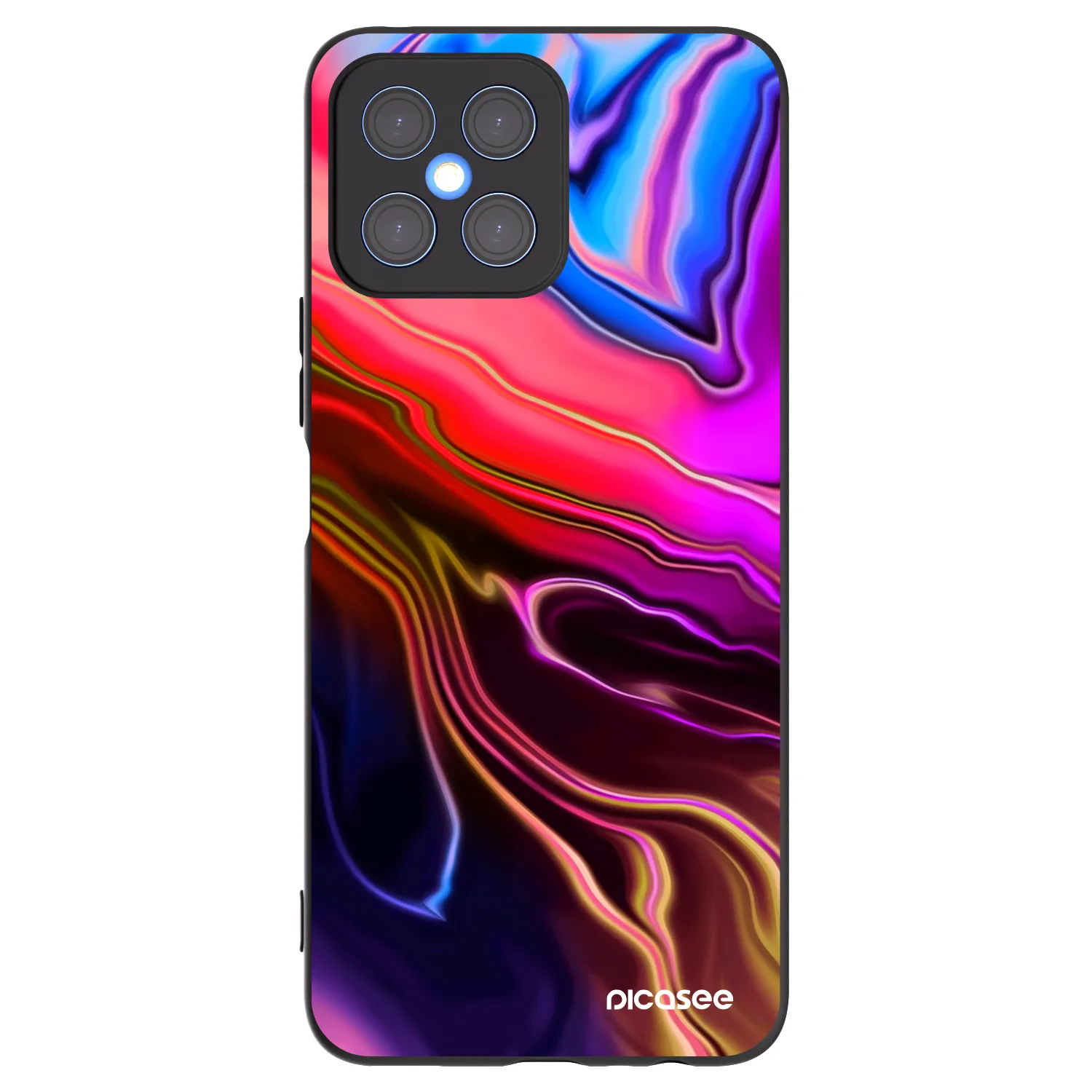 Picasee silikonski črni ovitek za Honor X8 4G - Electric