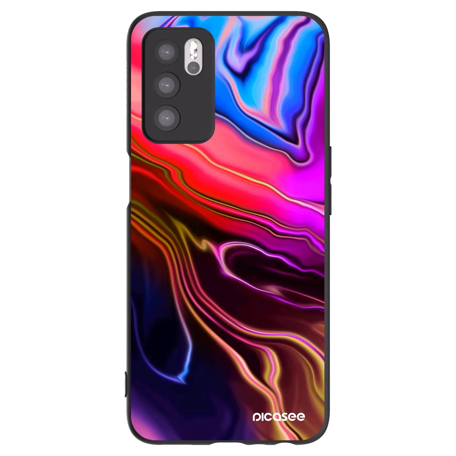 Picasee silikonski črni ovitek za OPPO A16s - Electric