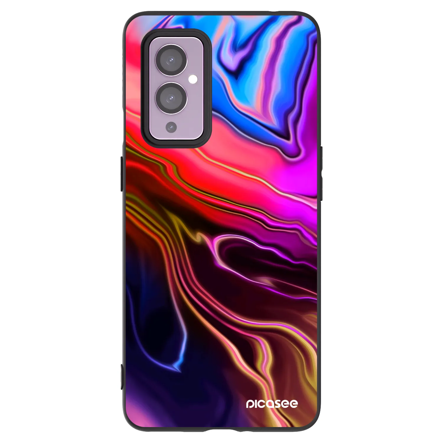 Picasee silikonski črni ovitek za OnePlus 9 - Electric
