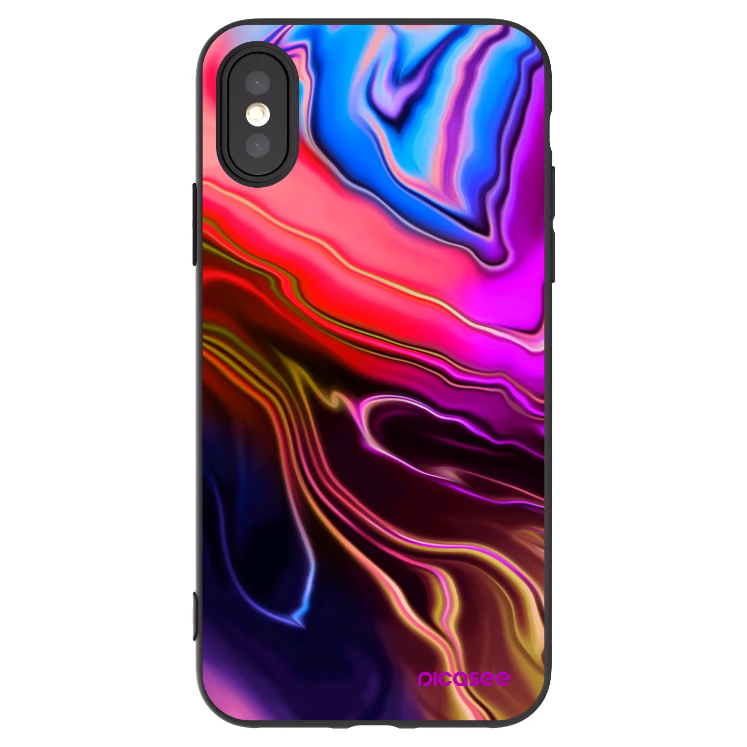 Picasee silikonski črni ovitek za Apple iPhone X/XS - Electric
