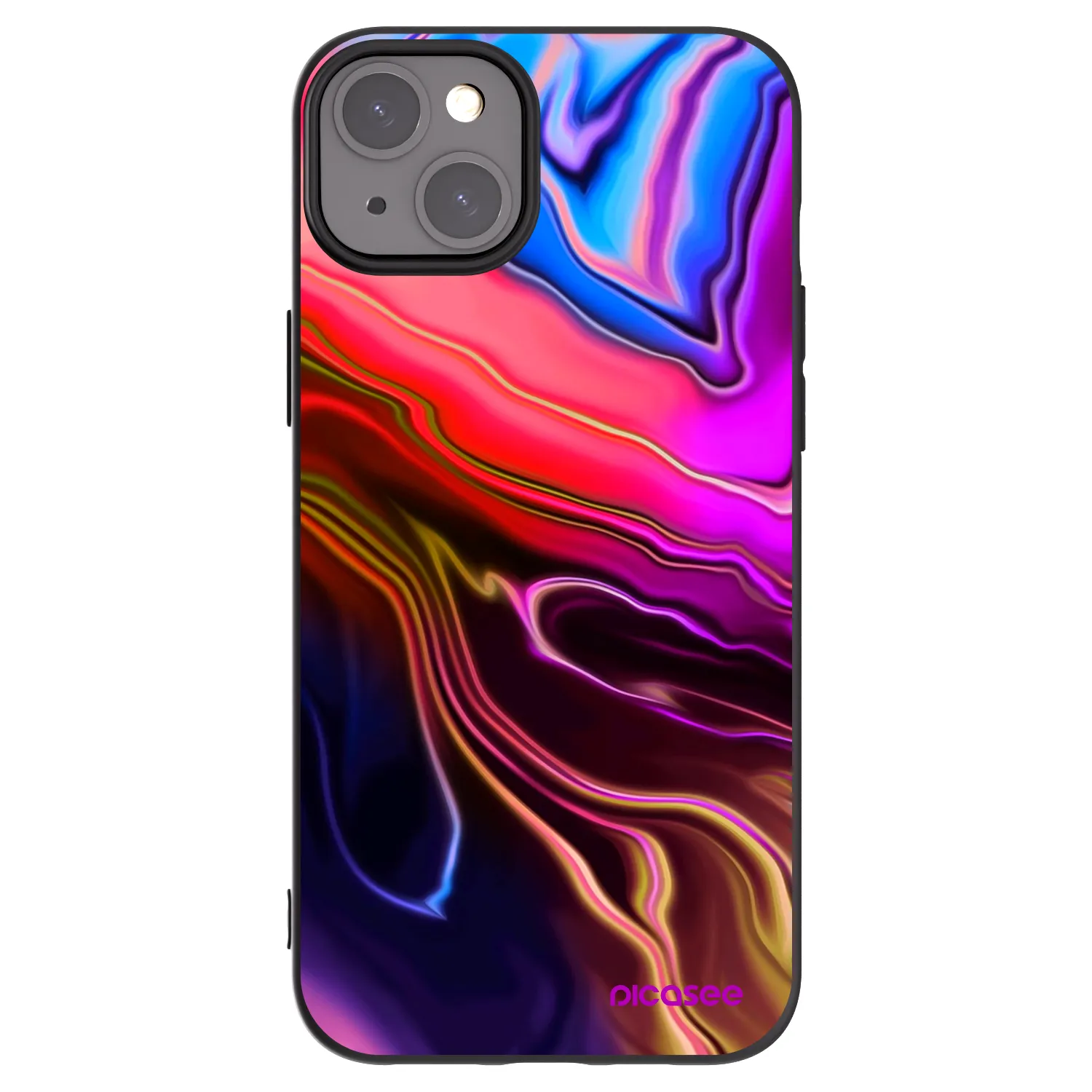 Picasee silikonski črni ovitek za Apple iPhone 15 Plus - Electric