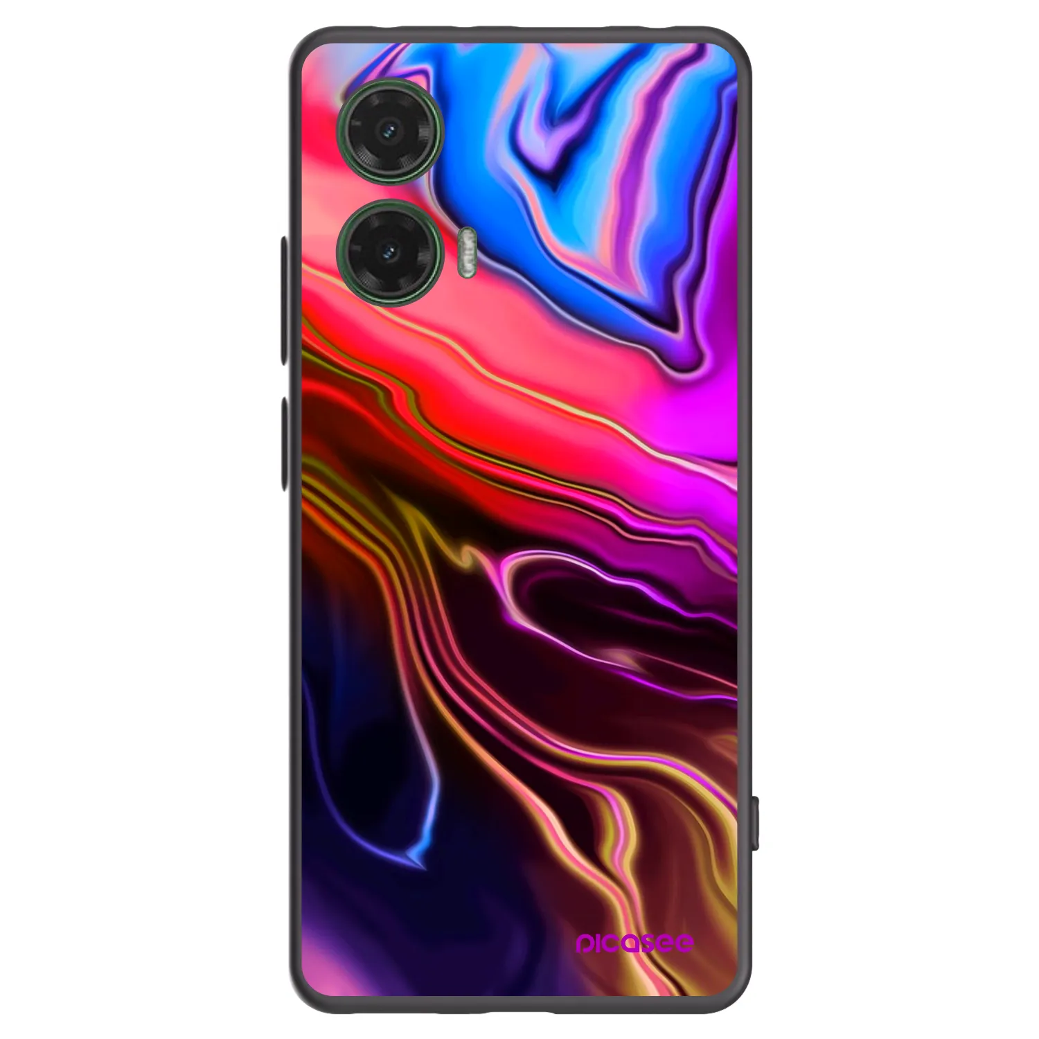 Picasee silikonski črni ovitek za Motorola Moto G35 5G - Electric