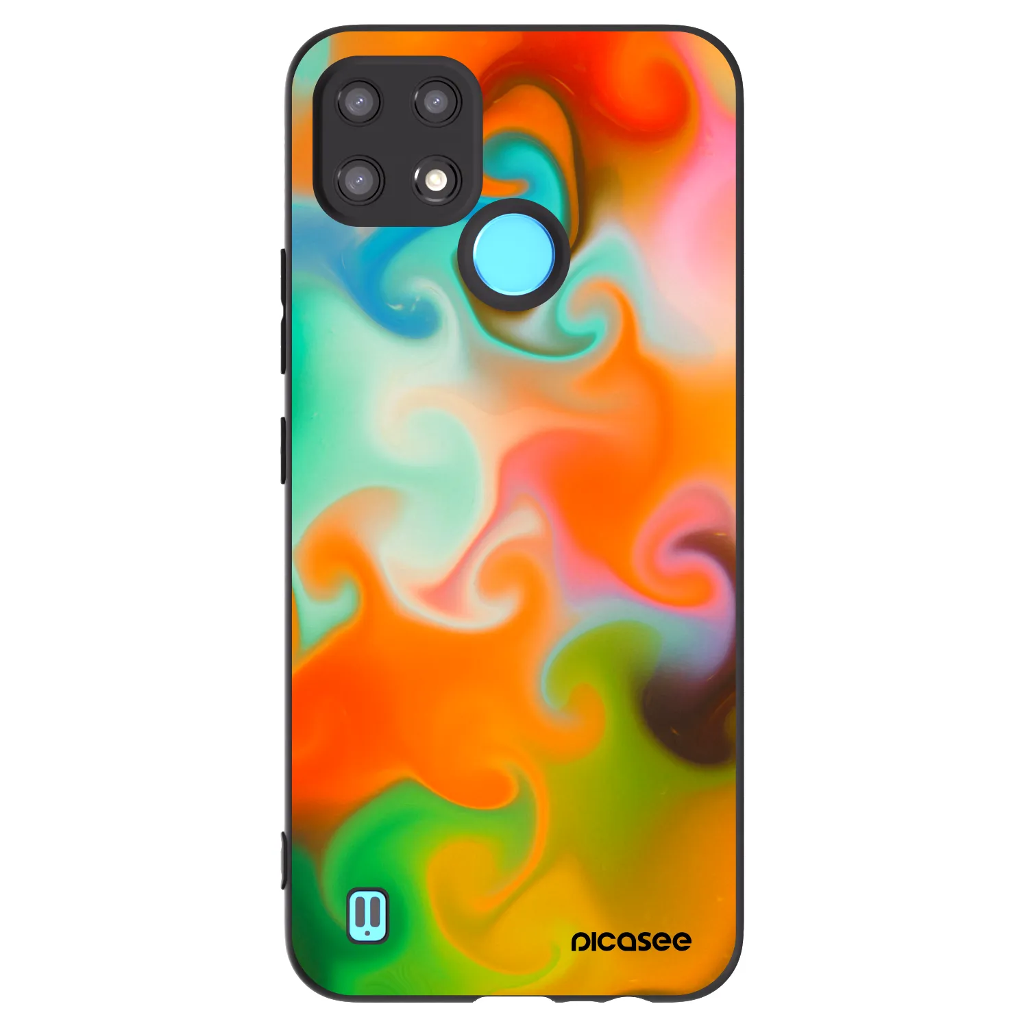 Picasee silikonski črni ovitek za Realme C21 - Juice