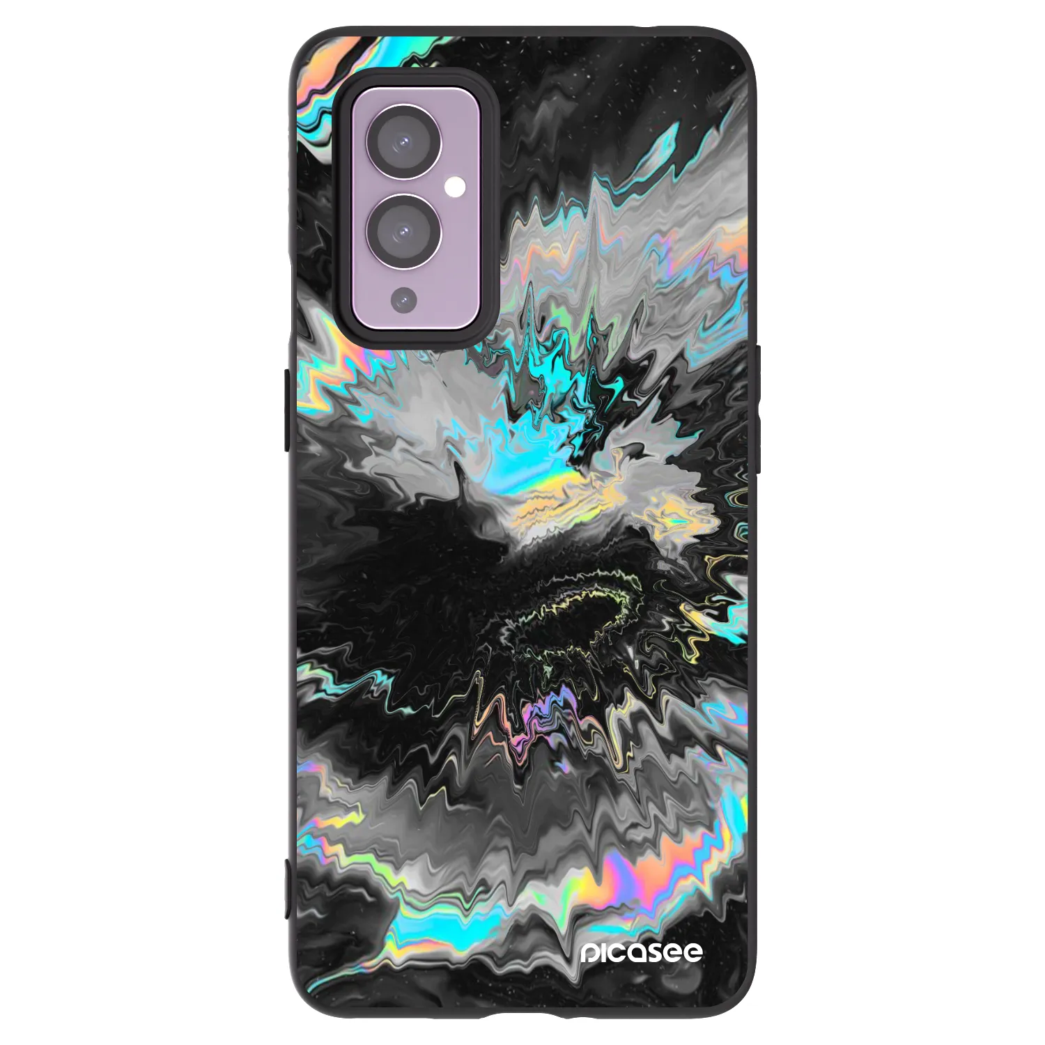 Picasee silikonski črni ovitek za OnePlus 9 - Magnetic